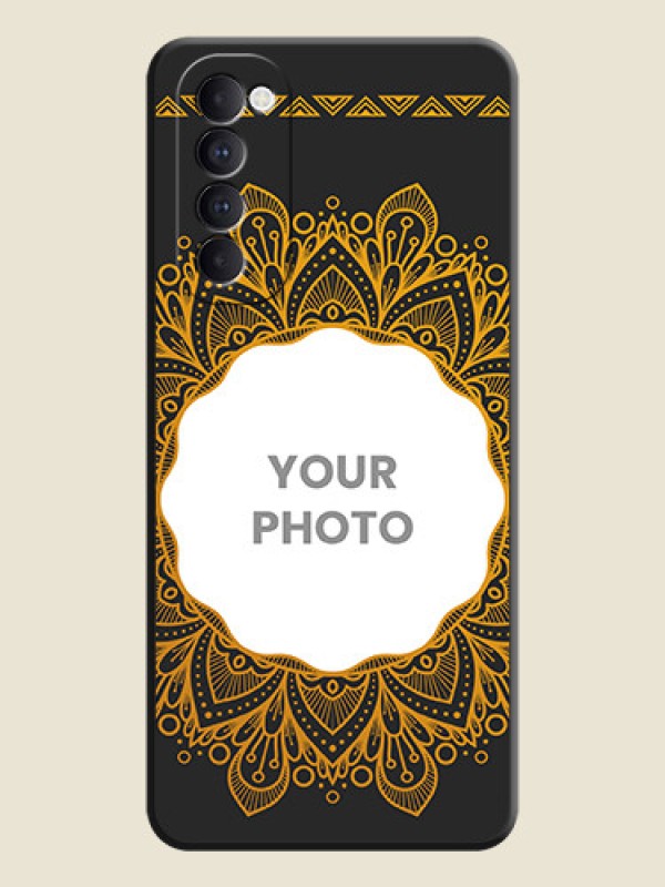 Custom Round Image with Floral Design - Photo on Space Black Soft Matte Mobile Cover - Oppo Reno 4 Pro - alternate view
