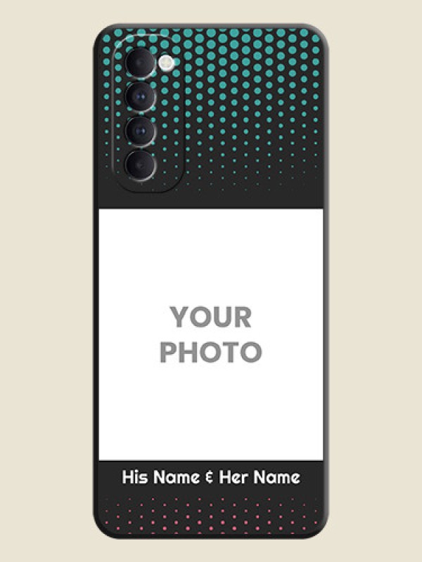 Custom Faded Dots with Grunge Photo Frame and Text on Space Black Custom Soft Matte Phone Cases - Oppo Reno 4 Pro - alternate view