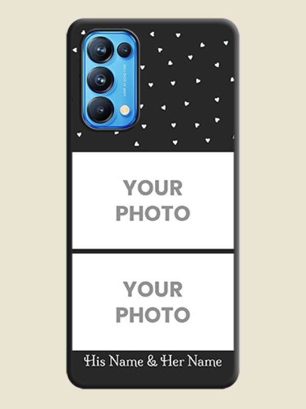 Custom Miniature Love Symbols with Name on Space Black Custom Soft Matte Back Cover - Reno 5 Pro - alternate view