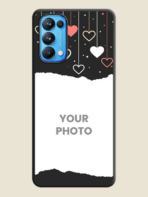Custom Love Hangings with Splash Wave Picture on Space Black Custom Soft Matte Phone Back Cover - Reno 5 Pro - alternate view