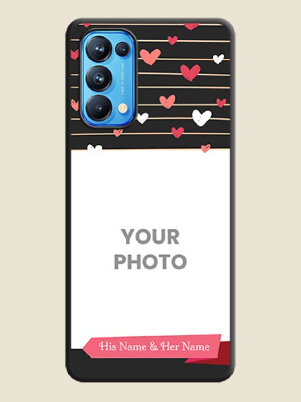 Custom Love Pattern with Name on Pink Ribbon  on Photo on Space Black Soft Matte Back Cover - Reno 5 Pro - alternate view