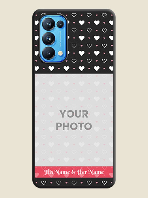 Custom White Color Love Symbols with Text Design on Photo on Space Black Soft Matte Phone Cover - Reno 5 Pro - alternate view