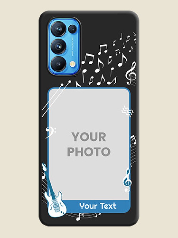 Custom Musical Theme Design with Text on Photo on Space Black Soft Matte Mobile Case - Reno 5 Pro - alternate view