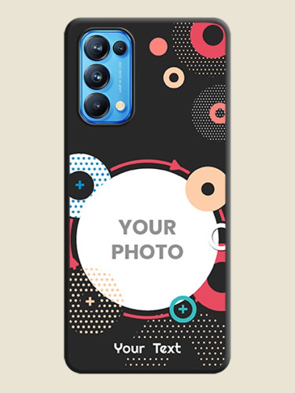 Custom Multicoloured Round Image on Personalised Space Black Soft Matte Cases - Reno 5 Pro - alternate view