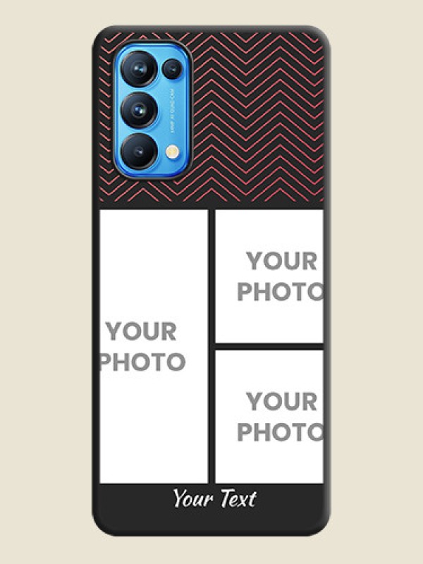 Custom Wave Pattern with 3 Image Holder on Space Black Custom Soft Matte Back Cover - Reno 5 Pro - alternate view