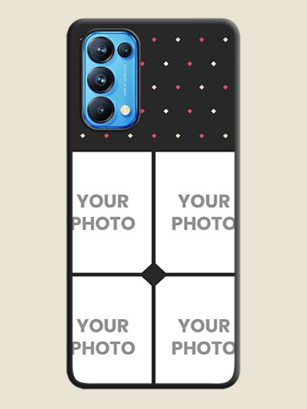 Custom Multicolor Dotted Pattern with 4 Image Holder on Space Black Custom Soft Matte Phone Cases - Reno 5 Pro - alternate view