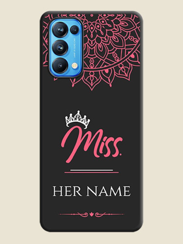 Custom Mrs Name with Floral Design on Space Black Personalized Soft Matte Phone Covers - Reno 5 Pro - alternate view