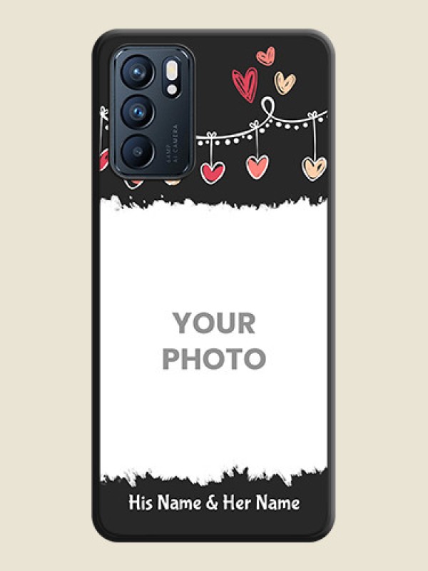 Custom Pink Love Hangings with Name on Space Black Custom Soft Matte Phone Cases - Oppo Reno 6 5G - alternate view