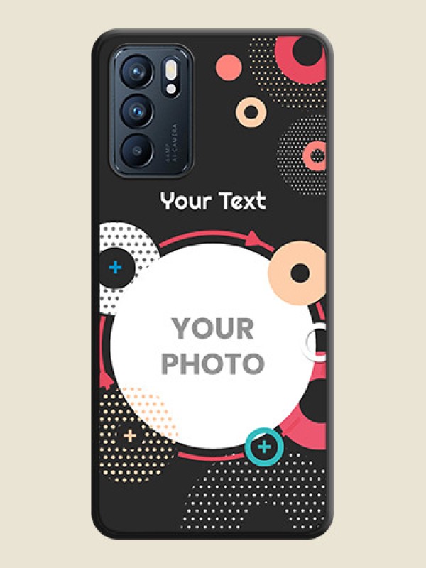 Custom Multicoloured Round Image on Personalised Space Black Soft Matte Cases - Oppo Reno 6 5G - alternate view