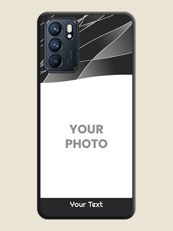 Custom Mixed Wave Lines on Photo on Space Black Soft Matte Mobile Cover - Oppo Reno 6 5G - alternate view