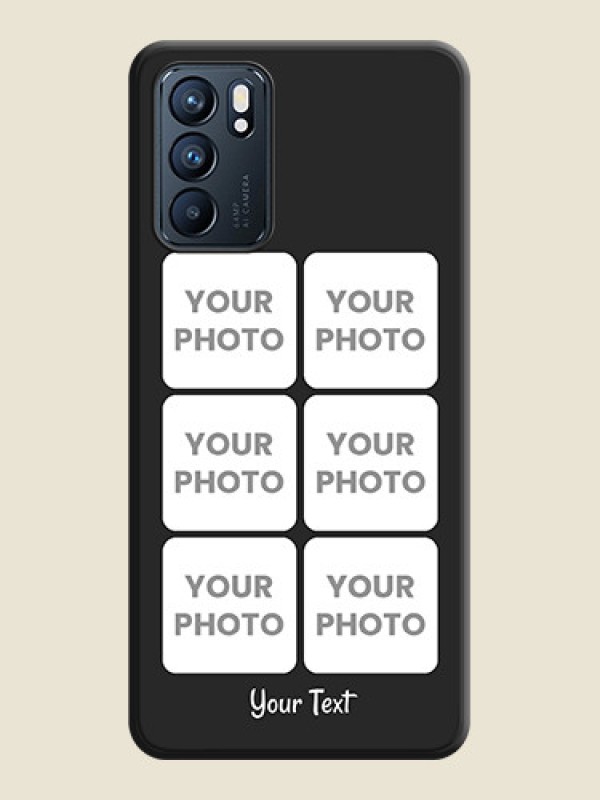 Custom Floral Art with 6 Image Holder on Photo on Space Black Soft Matte Mobile Case - Oppo Reno 6 5G - alternate view