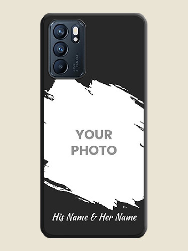 Custom Grunge Brush Strokes on Photo on Space Black Soft Matte Back Cover - Oppo Reno 6 5G - alternate view