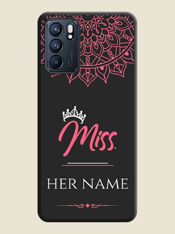 Custom Mrs Name with Floral Design on Space Black Personalized Soft Matte Phone Covers - Oppo Reno 6 5G - alternate view