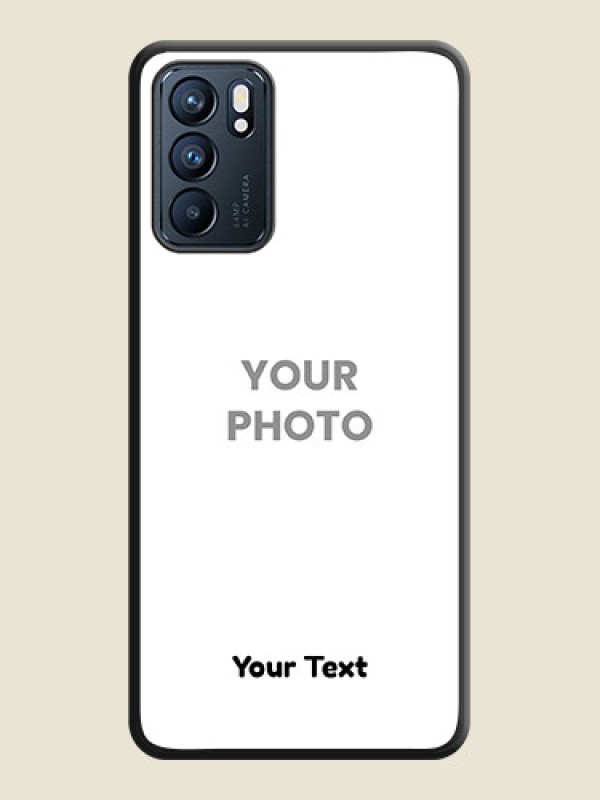 Custom Full Single Pic Upload With Text On Space Black Personalized Soft Matte Phone Covers -Oppo Reno 6 5G - alternate view