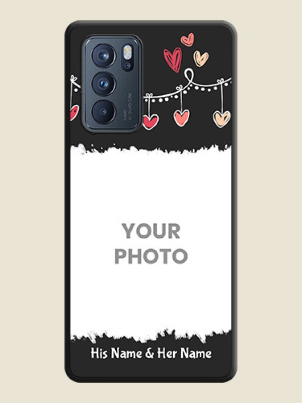 Custom Pink Love Hangings with Name on Space Black Custom Soft Matte Phone Cases - Oppo Reno 6 Pro 5G - alternate view