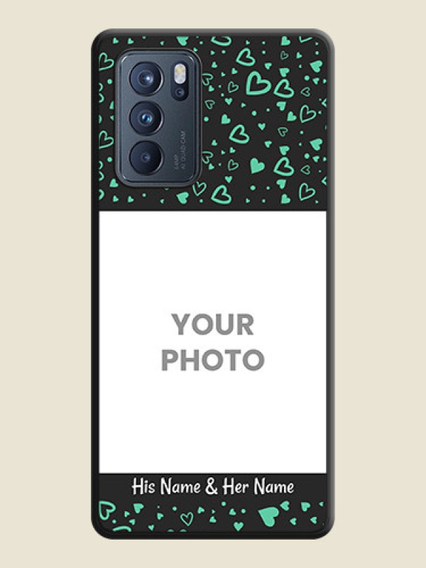 Custom Sea Green Indefinite Love Pattern on Photo on Space Black Soft Matte Mobile Cover - Oppo Reno 6 Pro 5G - alternate view