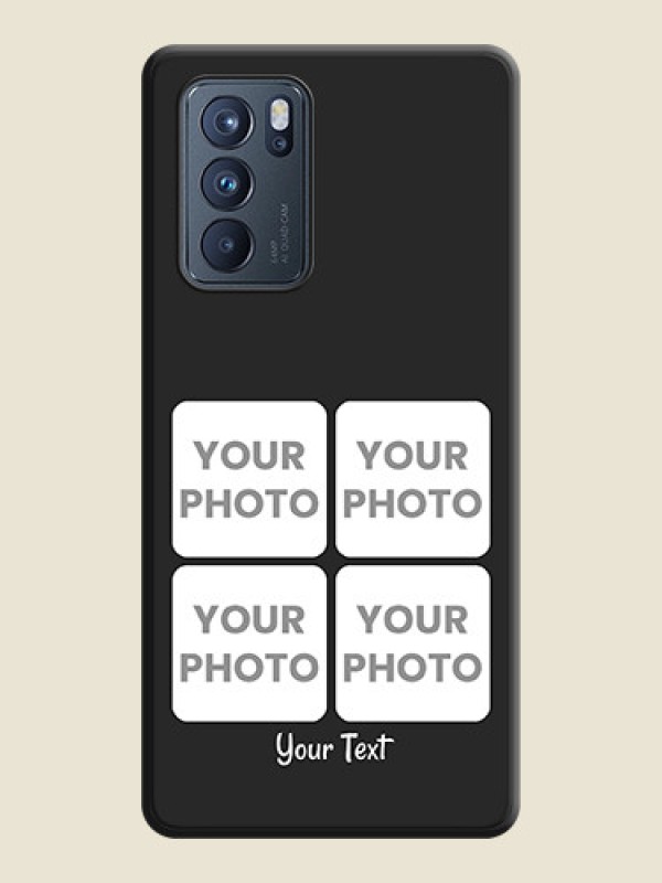 Custom Floral Art with 6 Image Holder on Photo on Space Black Soft Matte Mobile Case - Oppo Reno 6 Pro 5G - alternate view