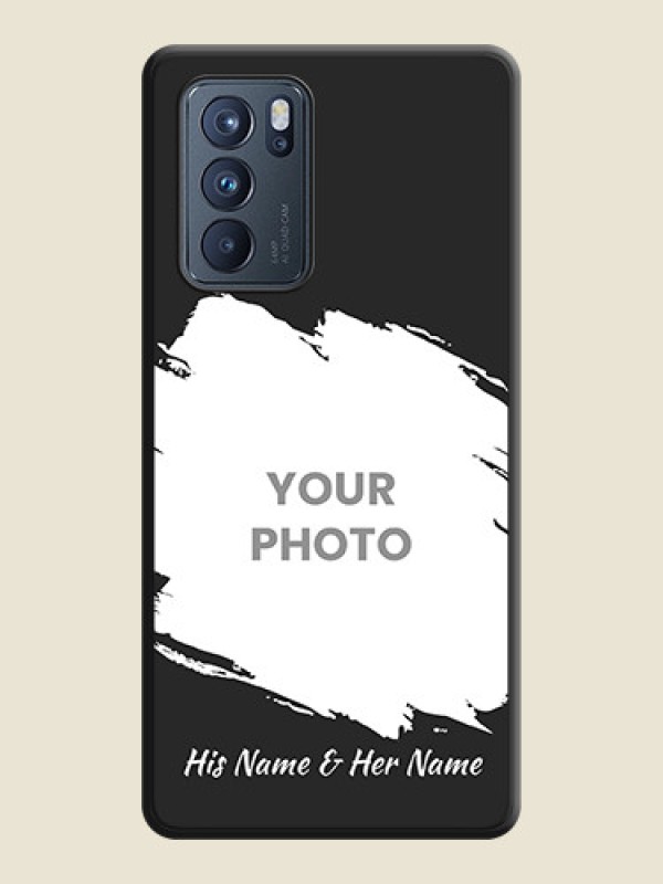 Custom Grunge Brush Strokes on Photo on Space Black Soft Matte Back Cover - Oppo Reno 6 Pro 5G - alternate view