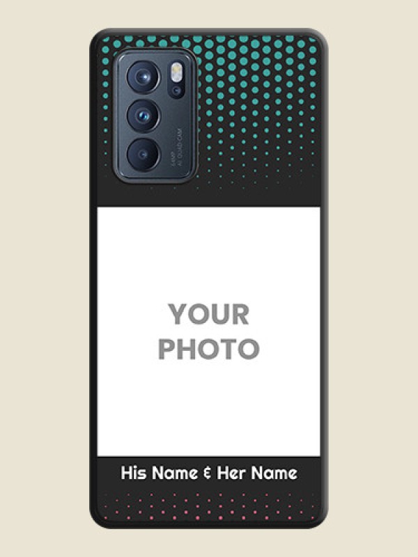 Custom Faded Dots with Grunge Photo Frame and Text on Space Black Custom Soft Matte Phone Cases - Oppo Reno 6 Pro 5G - alternate view