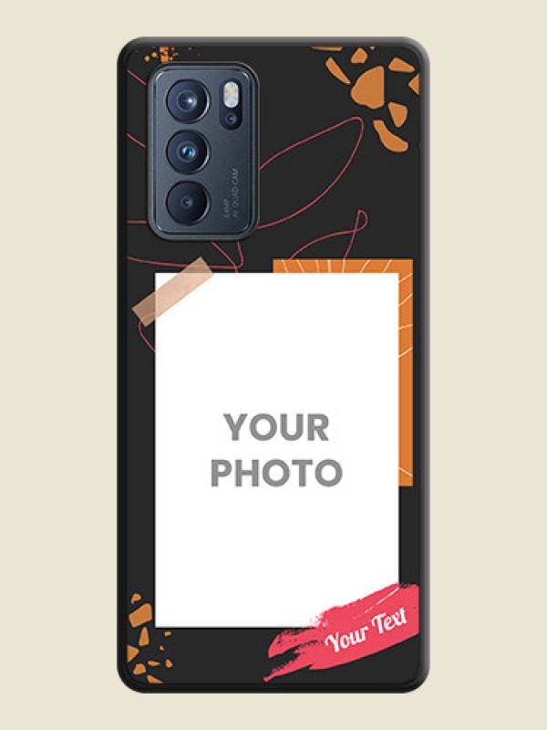 Custom Orange Photo Frame on Space Black Custom Soft Matte Phone Back Cover - Oppo Reno 6 Pro 5G - alternate view