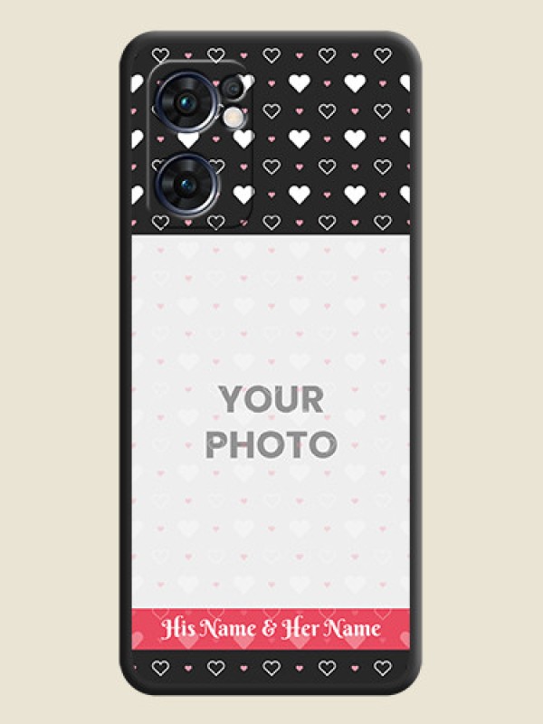 Custom White Color Love Symbols with Text Design on Photo on Space Black Soft Matte Phone Cover - Oppo Reno 7 5G - alternate view