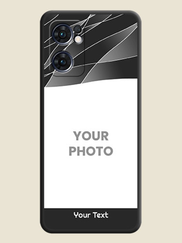 Custom Mixed Wave Lines on Photo on Space Black Soft Matte Mobile Cover - Oppo Reno 7 5G - alternate view