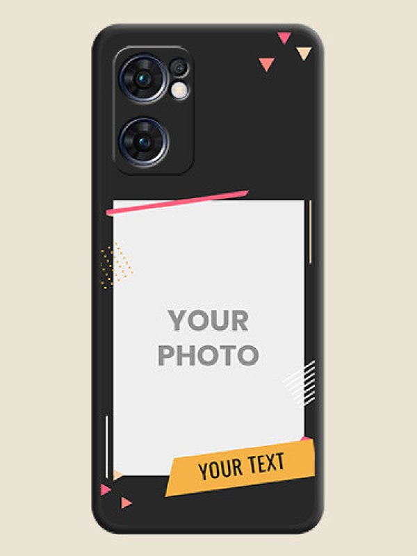 Custom Photo Frame with Triangle Small Dots on Photo on Space Black Soft Matte Back Cover - Oppo Reno 7 5G - alternate view