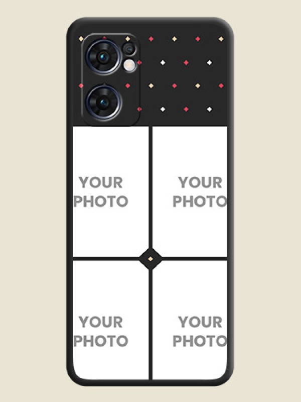 Custom Multicolor Dotted Pattern with 4 Image Holder on Space Black Custom Soft Matte Phone Cases - Oppo Reno 7 5G - alternate view