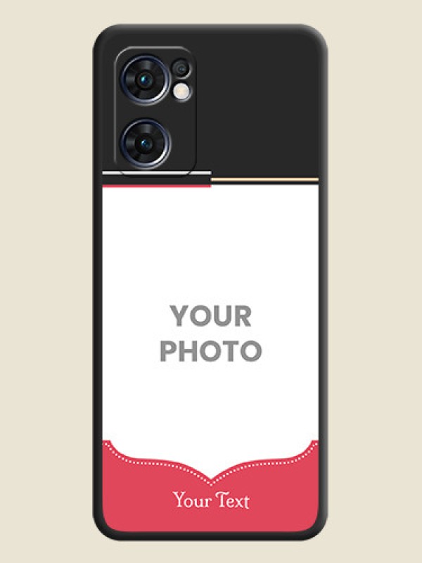 Custom Classic Plain Design with Name on Photo on Space Black Soft Matte Phone Cover - Oppo Reno 7 5G - alternate view