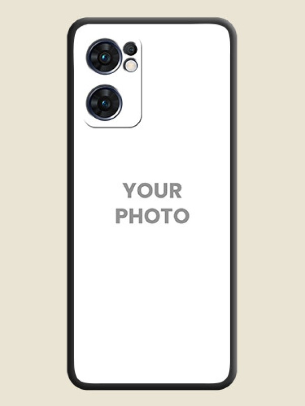 Custom Full Single Pic Upload On Space Black Personalized Soft Matte Phone Covers -Oppo Reno 7 5G - alternate view