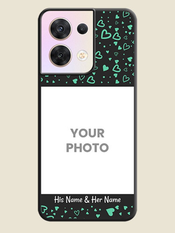 Custom Sea Green Indefinite Love Pattern on Photo on Space Black Soft Matte Mobile Cover - Oppo Reno 8 5G - alternate view