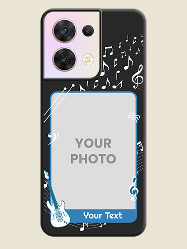 Custom Musical Theme Design with Text on Photo on Space Black Soft Matte Mobile Case - Oppo Reno 8 5G - alternate view