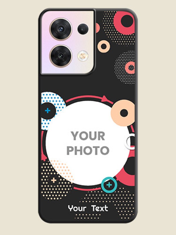 Custom Multicoloured Round Image on Personalised Space Black Soft Matte Cases - Oppo Reno 8 5G - alternate view