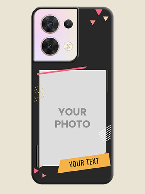 Custom Photo Frame with Triangle Small Dots on Photo on Space Black Soft Matte Back Cover - Oppo Reno 8 5G - alternate view