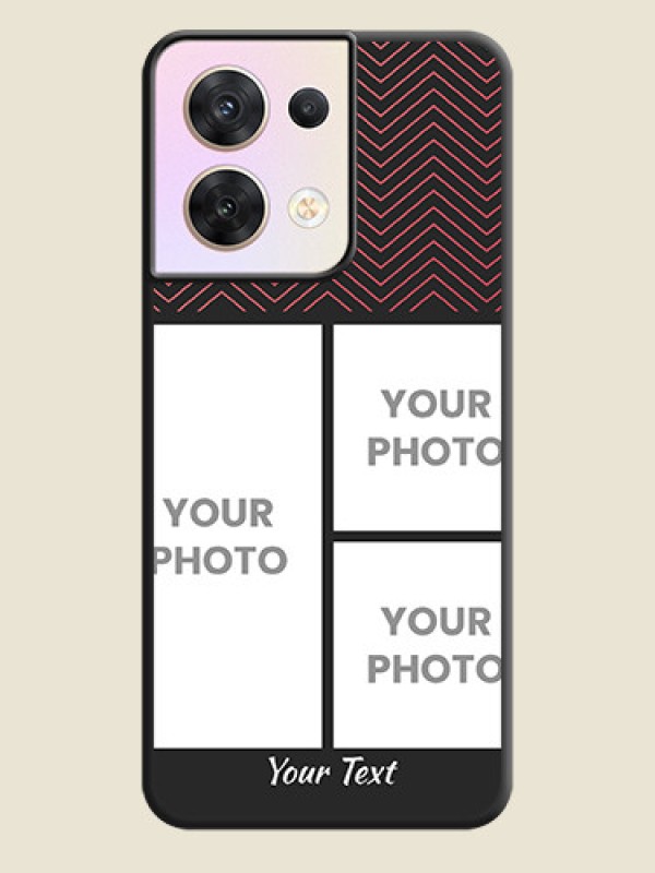 Custom Wave Pattern with 3 Image Holder on Space Black Custom Soft Matte Back Cover - Oppo Reno 8 5G - alternate view