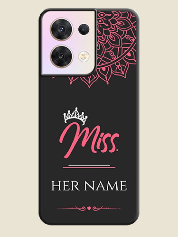Custom Mrs Name with Floral Design on Space Black Personalized Soft Matte Phone Covers - Oppo Reno 8 5G - alternate view