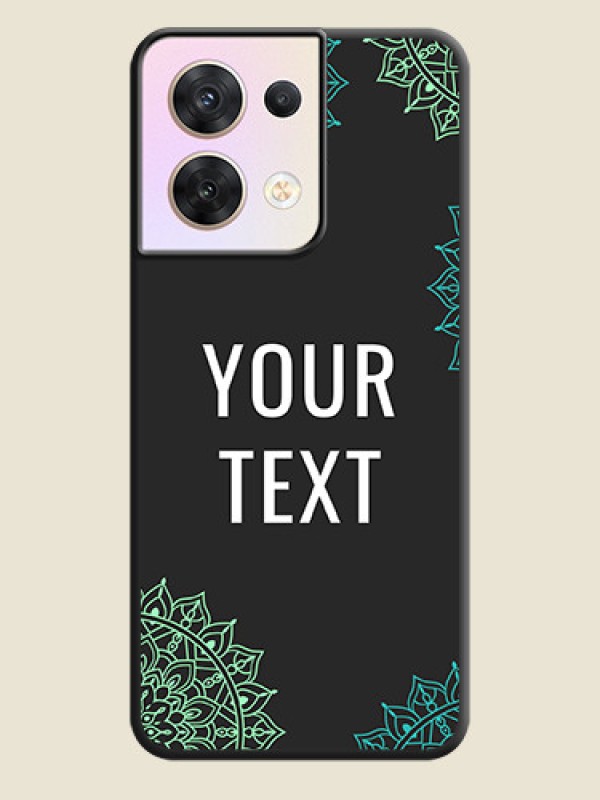 Custom Your Name with Floral Design on Space Black Custom Soft Matte Back Cover - Oppo Reno 8 5G - alternate view
