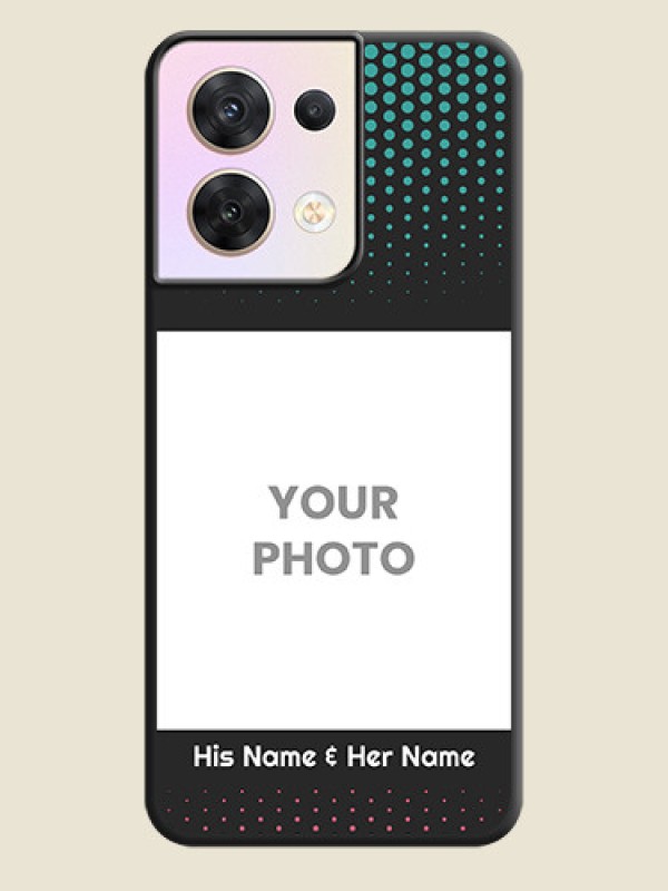 Custom Faded Dots with Grunge Photo Frame and Text on Space Black Custom Soft Matte Phone Cases - Oppo Reno 8 5G - alternate view