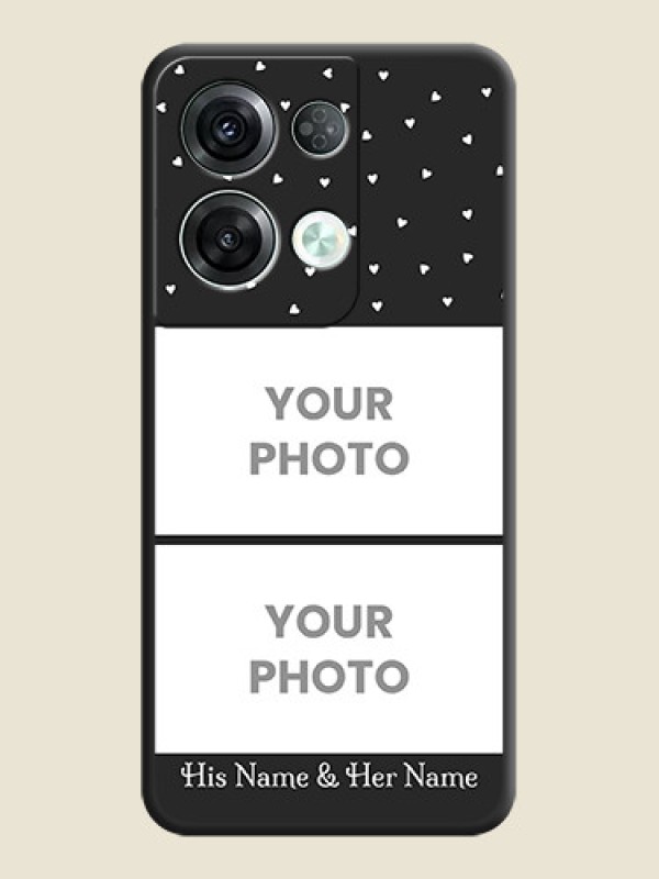 Custom Miniature Love Symbols with Name on Space Black Custom Soft Matte Back Cover - Oppo Reno 8 Pro 5G - alternate view