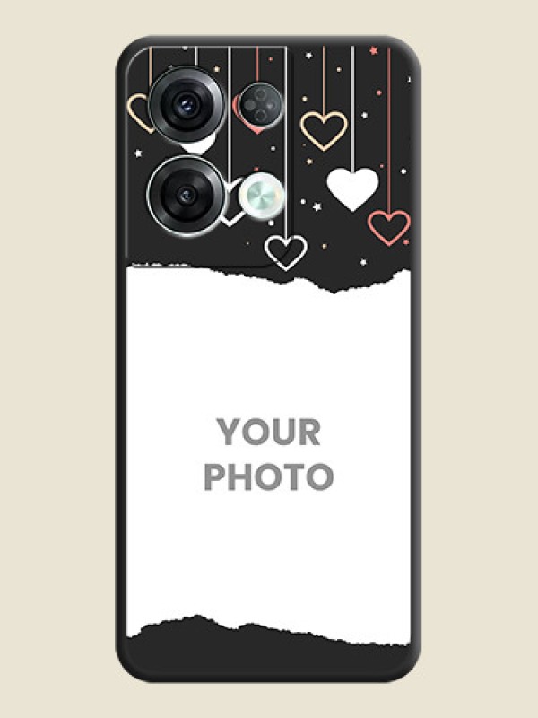 Custom Love Hangings with Splash Wave Picture on Space Black Custom Soft Matte Phone Back Cover - Oppo Reno 8 Pro 5G - alternate view
