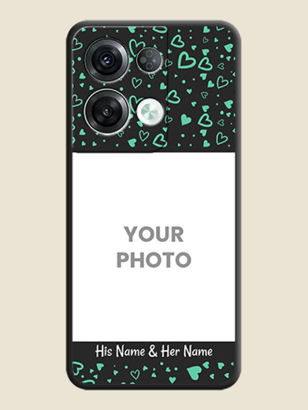 Custom Sea Green Indefinite Love Pattern on Photo on Space Black Soft Matte Mobile Cover - Oppo Reno 8 Pro 5G - alternate view