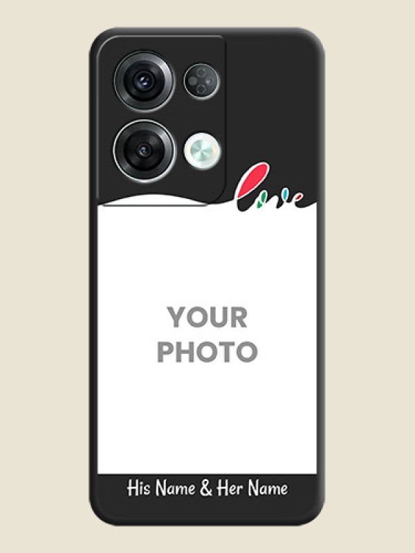 Custom Fall in Love Pattern with Picture on Photo on Space Black Soft Matte Mobile Case - Oppo Reno 8 Pro 5G - alternate view