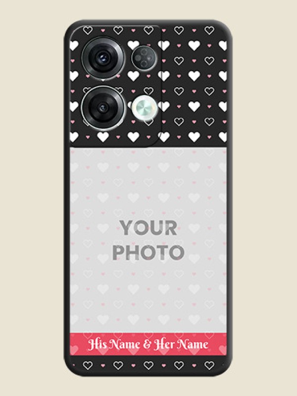 Custom White Color Love Symbols with Text Design on Photo on Space Black Soft Matte Phone Cover - Oppo Reno 8 Pro 5G - alternate view