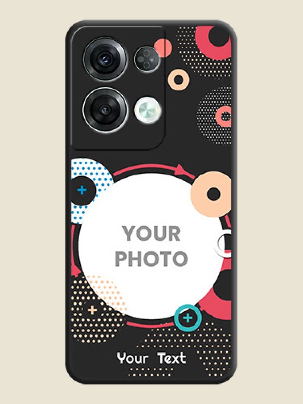 Custom Multicoloured Round Image on Personalised Space Black Soft Matte Cases - Oppo Reno 8 Pro 5G - alternate view