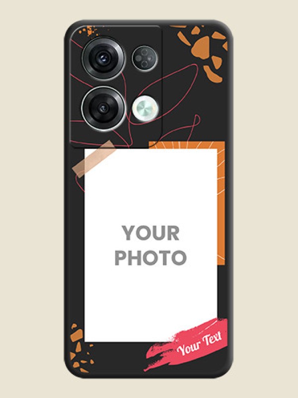 Custom Orange Photo Frame on Space Black Custom Soft Matte Phone Back Cover - Oppo Reno 8 Pro 5G - alternate view