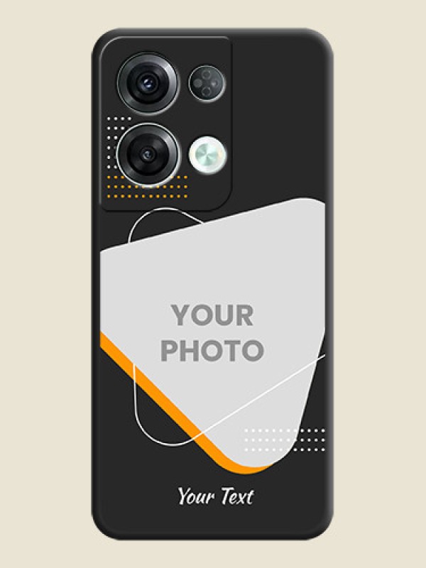 Custom Yellow Triangle on Photo on Space Black Soft Matte Phone Cover - Oppo Reno 8 Pro 5G - alternate view