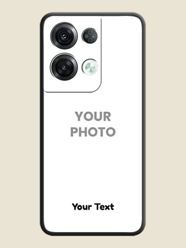 Custom Full Single Pic Upload With Text On Space Black Personalized Soft Matte Phone Covers -Oppo Reno 8 Pro 5G - alternate view