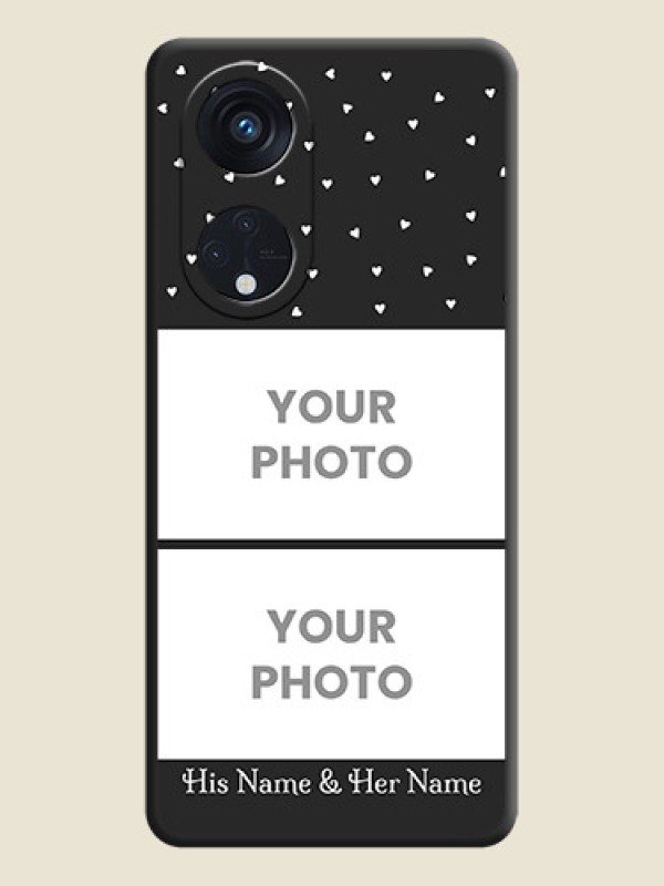 Custom Miniature Love Symbols with Name on Space Black Custom Soft Matte Back Cover - Oppo Reno 8T 5G - alternate view