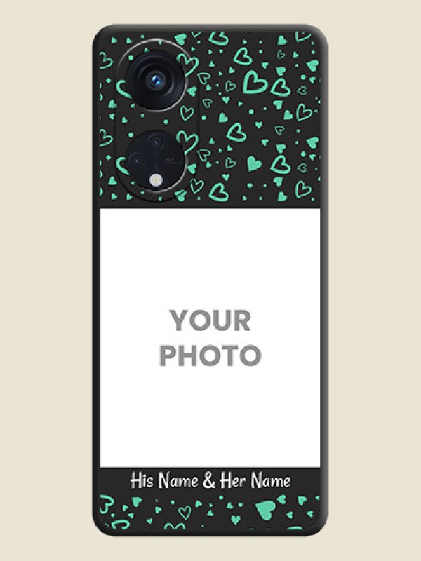 Custom Sea Green Indefinite Love Pattern on Photo on Space Black Soft Matte Mobile Cover - Oppo Reno 8T 5G - alternate view