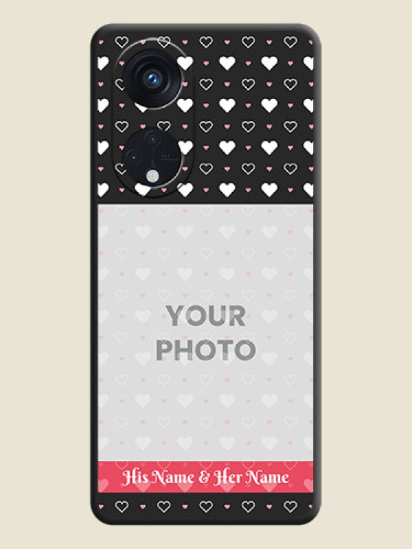 Custom White Color Love Symbols with Text Design on Photo on Space Black Soft Matte Phone Cover - Oppo Reno 8T 5G - alternate view